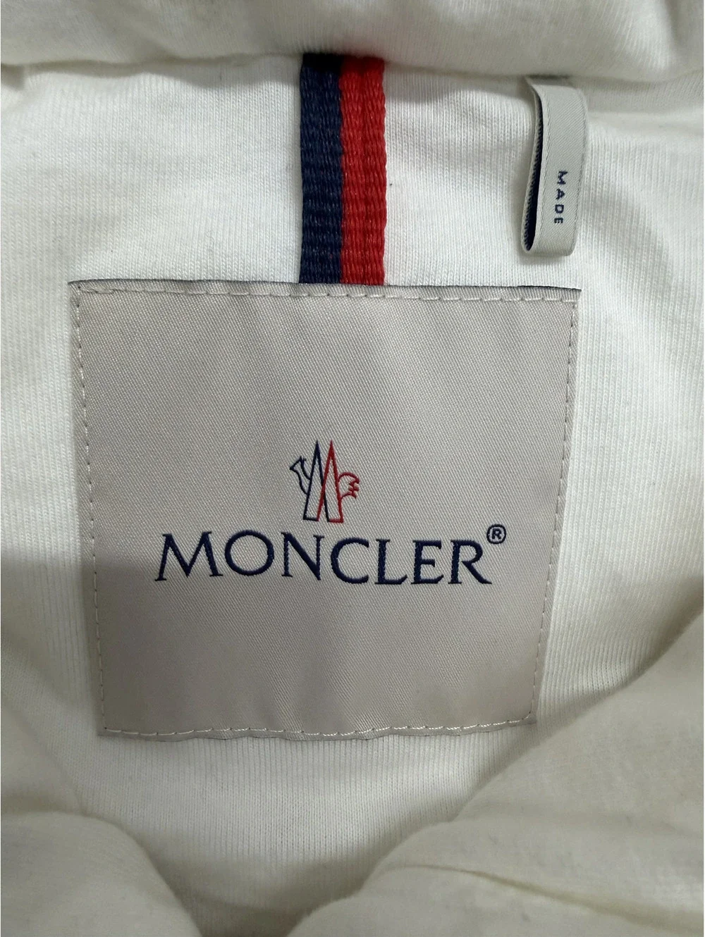 Moncler White Puffer Jacket with Fur Hood for Kids Size 18-24 Months